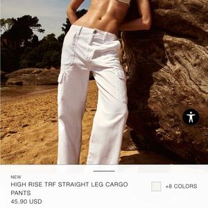 NWT Zara White Cargo Pants